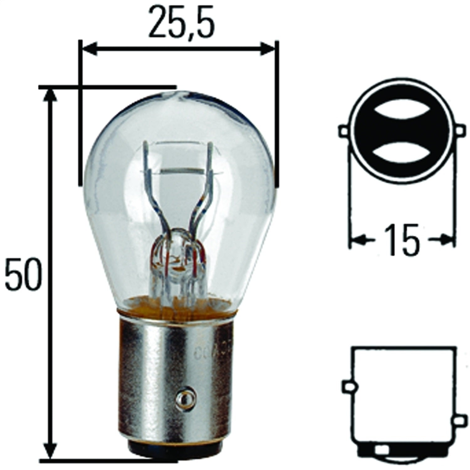 Hella H83055001 BULB S8 12V 21/5W BAY15D Hella H83055001
