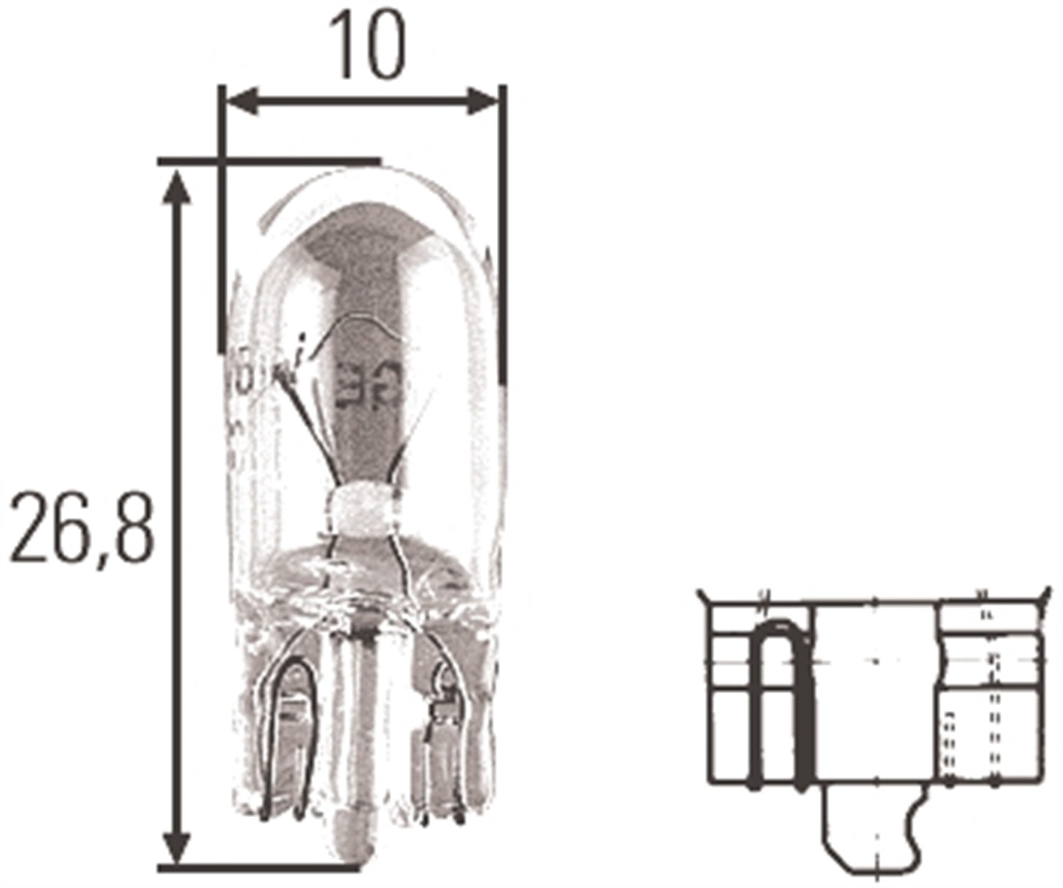Hella H83220011 BULB T3-1/4 24V 3W W2.1X9.5D Hella H83220011