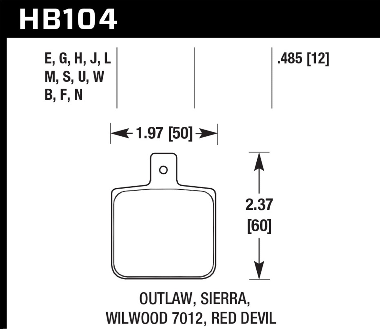 Hawk Performance HB104S.485 HT-10 Disc Brake Pad Hawk Performance HB104S.485
