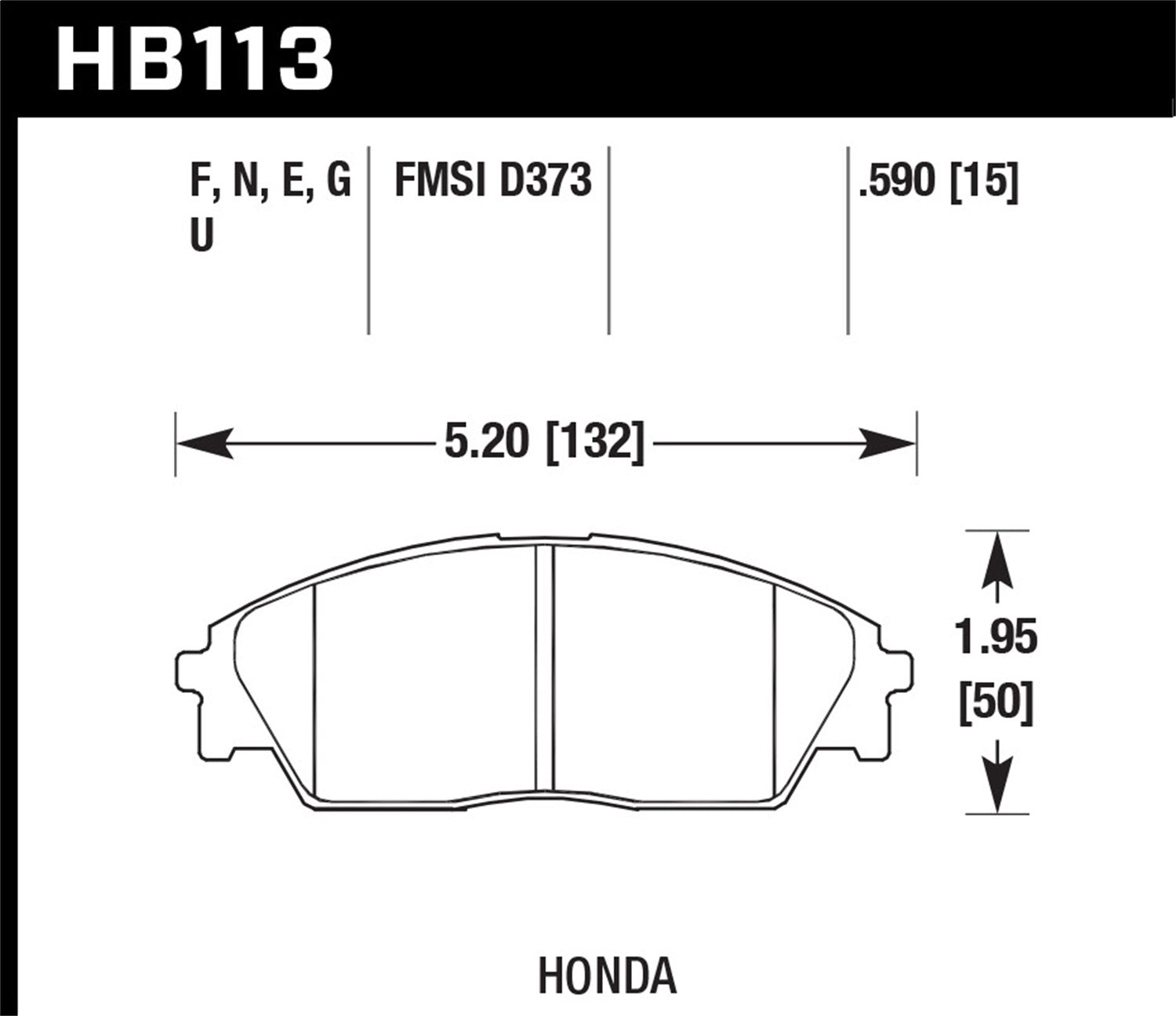 Hawk Performance HB113U.590 DTC-70 Disc Brake Pad; 0.590 Thickness; Hawk Performance HB113U.590