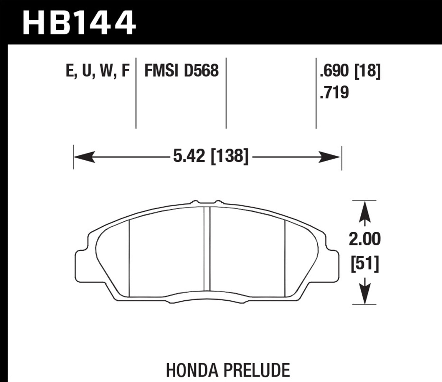 Hawk Performance HB144G.719 DTC-60 Disc Brake Pad; 0.719 Thickness; Front; Hawk Performance HB144G.719