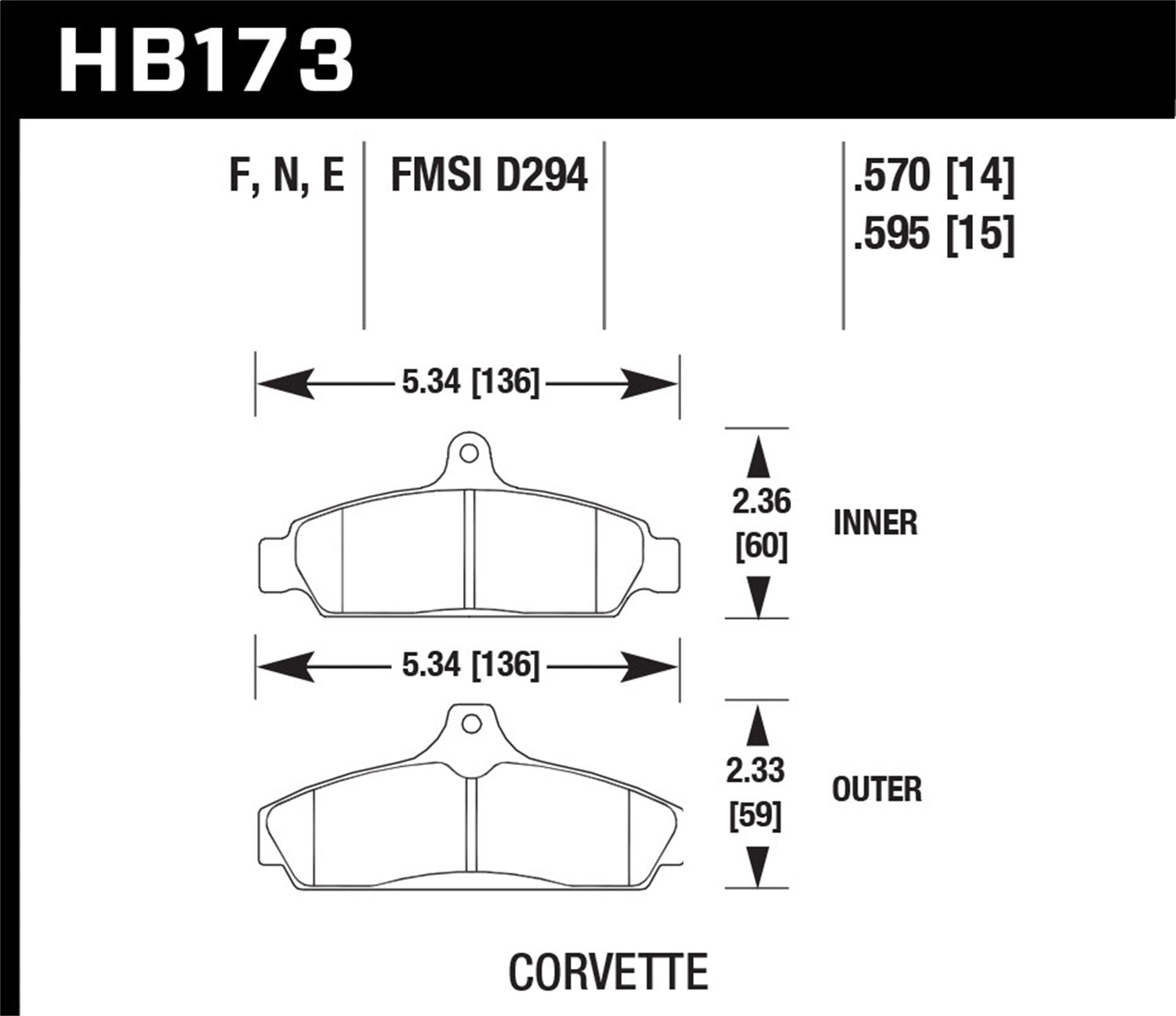 Hawk Performance HB173E.595 Blue 9012 Disc Brake Pad; 0.595 Thickness; Hawk Performance HB173E.595