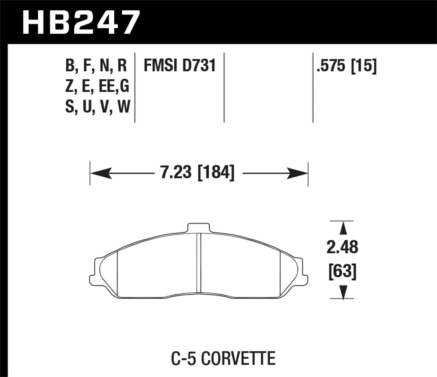 Hawk Performance HB247E.575 Blue 9012 Disc Brake Pad; 0.575 Thickness; Hawk Performance HB247E.575
