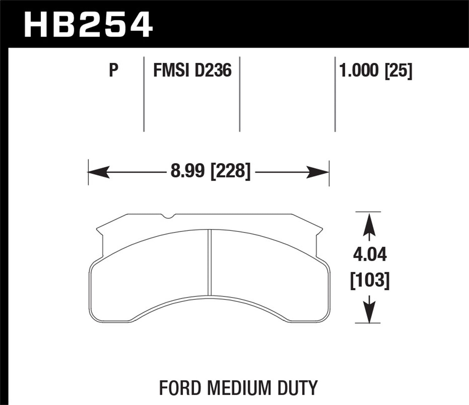Hawk Performance HB254P1.00 SuperDuty Disc Brake Pad; 1.00 Thickness; Hawk Performance HB254P1.00