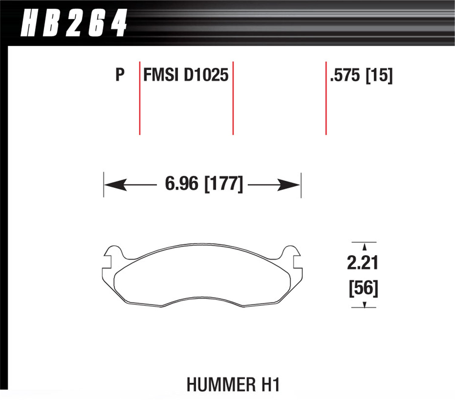 Hawk Performance HB264P.575 SuperDuty Disc Brake Pad; 0.575 Thickness; Hawk Performance HB264P.575