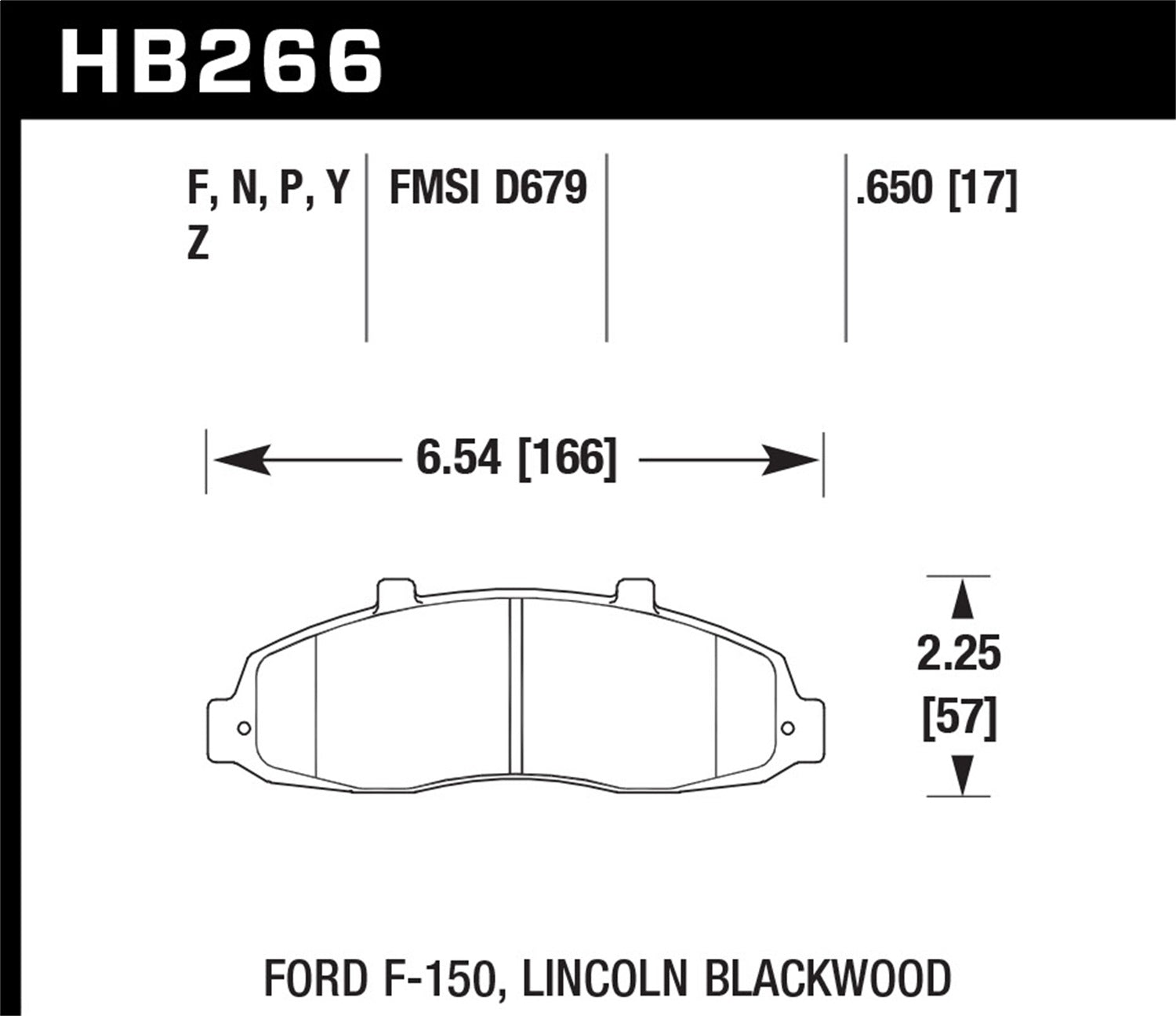 Hawk Performance HB266P.650 SuperDuty Disc Brake Pad; 0.650 Thickness; Hawk Performance HB266P.650