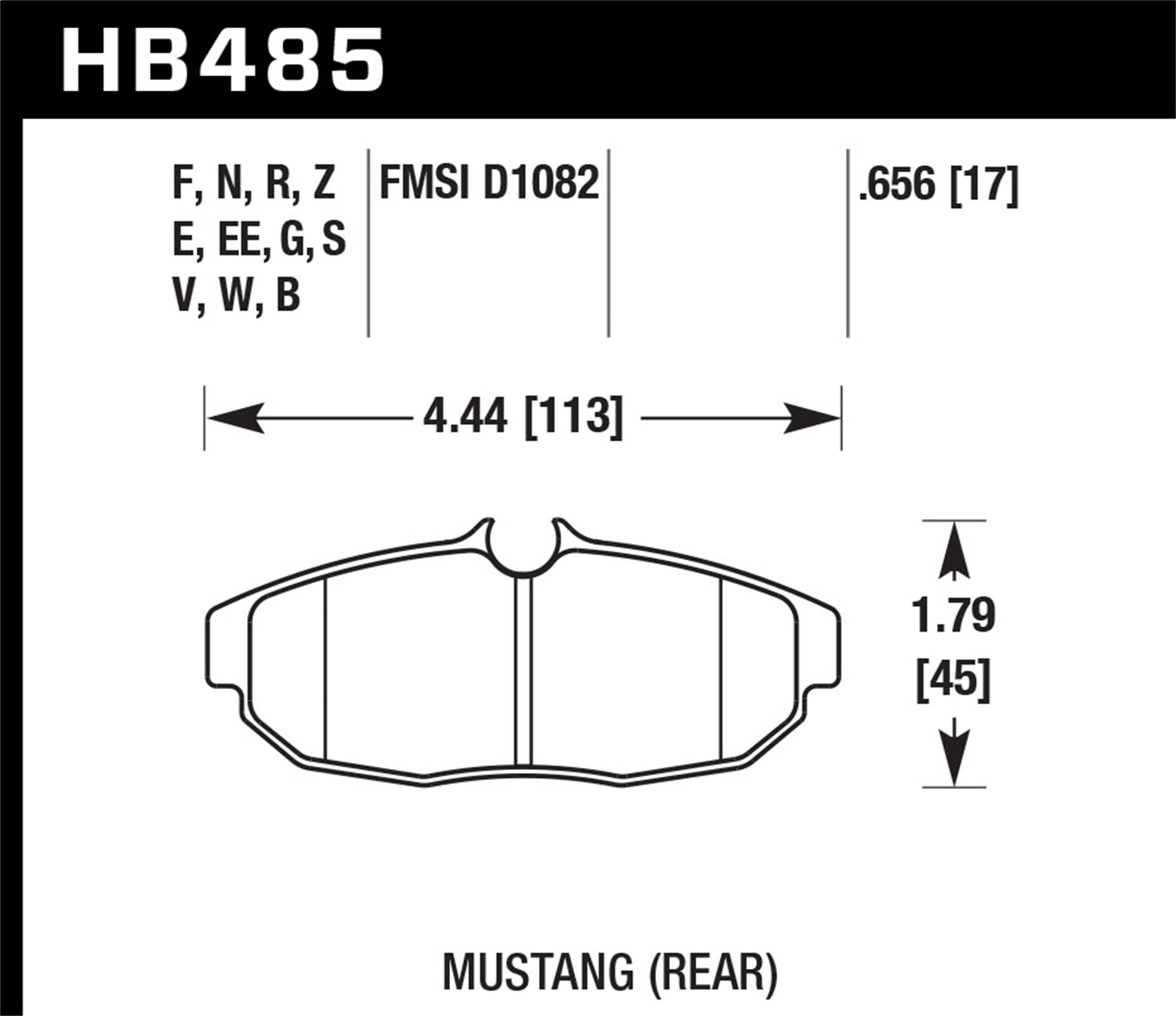 Hawk Performance HB485G.656 DTC-60 Disc Brake Pad; 0.656 Thickness; Hawk Performance HB485G.656
