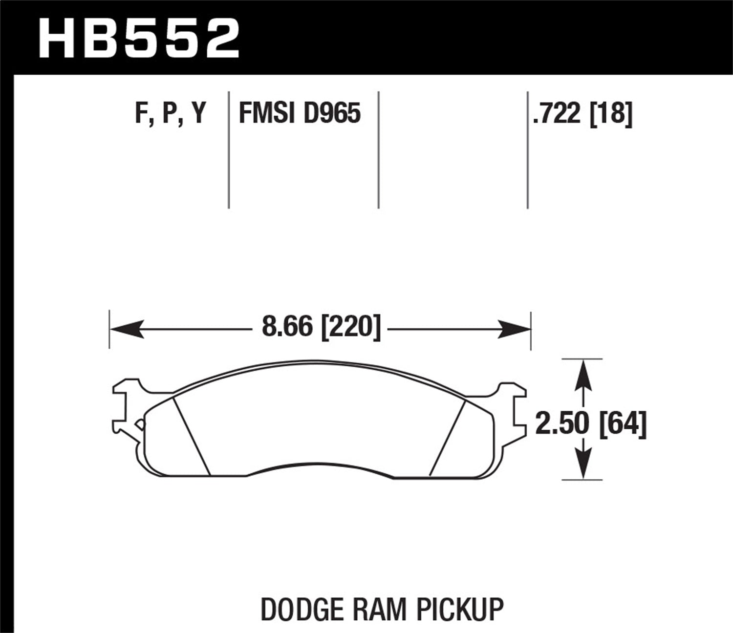 Hawk Performance HB552P.722 SuperDuty Disc Brake Pad; 0.722 Thickness; Hawk Performance HB552P.722