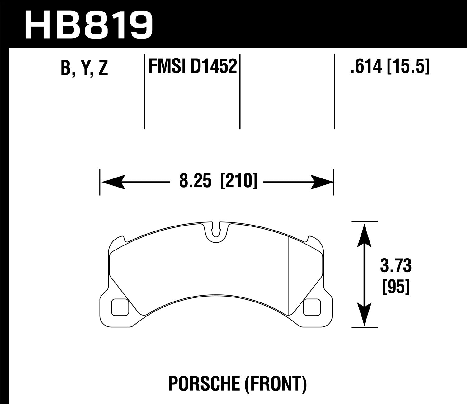 Hawk Performance HB819Y.614 LTS Disc Brake Pad; 0.614 Thickness; Hawk Performance HB819Y.614