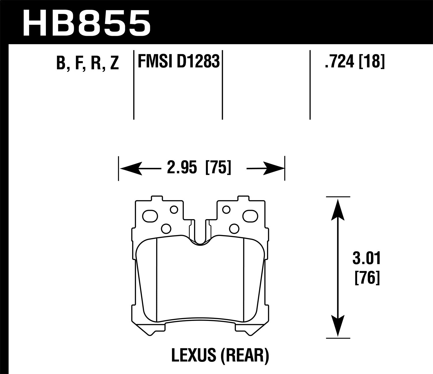 Hawk Performance HB855F.724 HPS Disc Brake Pad; 0.724 Thickness; Hawk Performance HB855F.724
