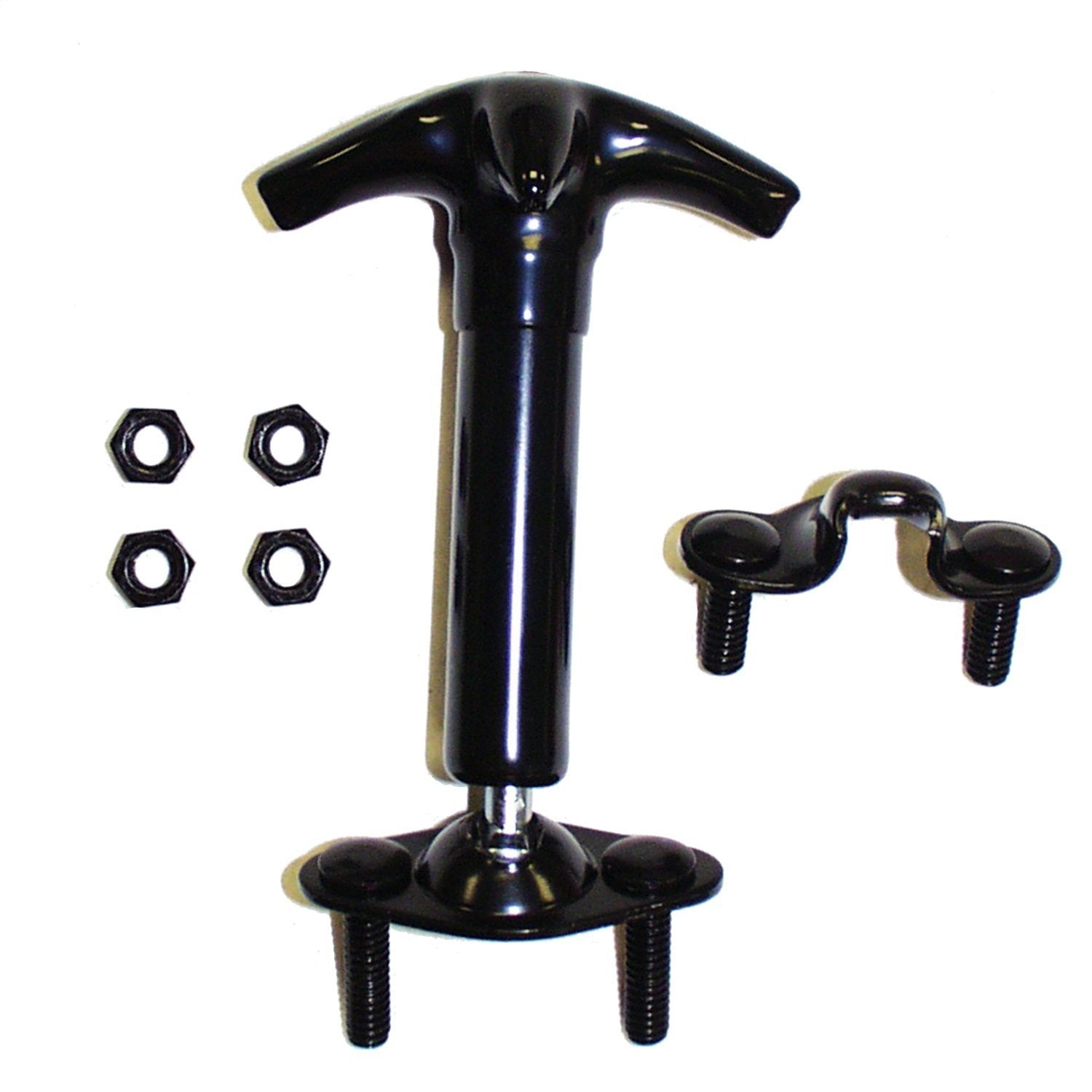 Crown Automotive Jeep Replacement HC4 Hood Catch Kit; Black; Rubber Coated; Crown Automotive Jeep Replacement HC4