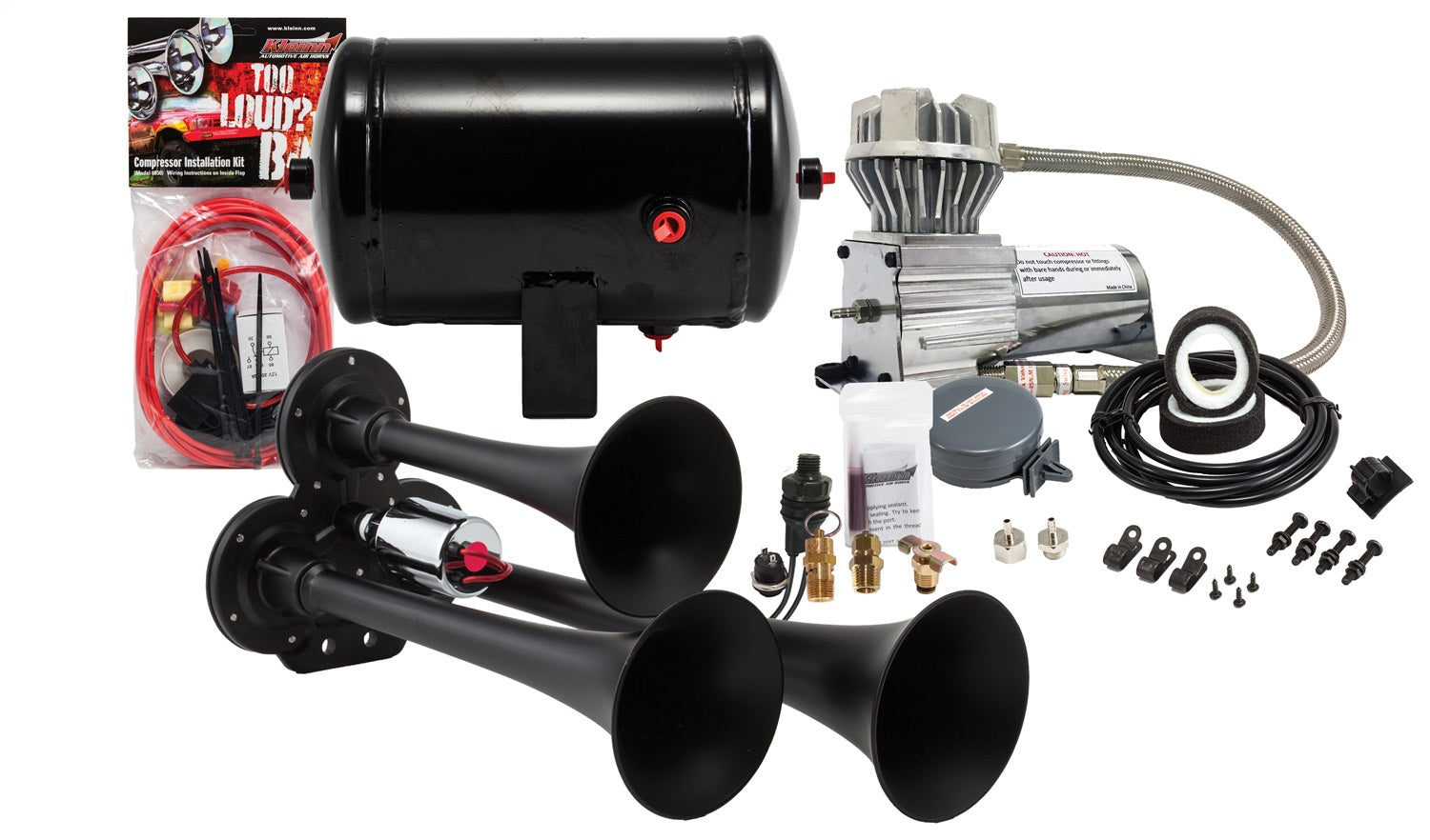 Kleinn Automotive Air Horns HK3-1 Pro Blaster™ Triple Air Horn Kit Kleinn Automotive Air Horns HK3-1