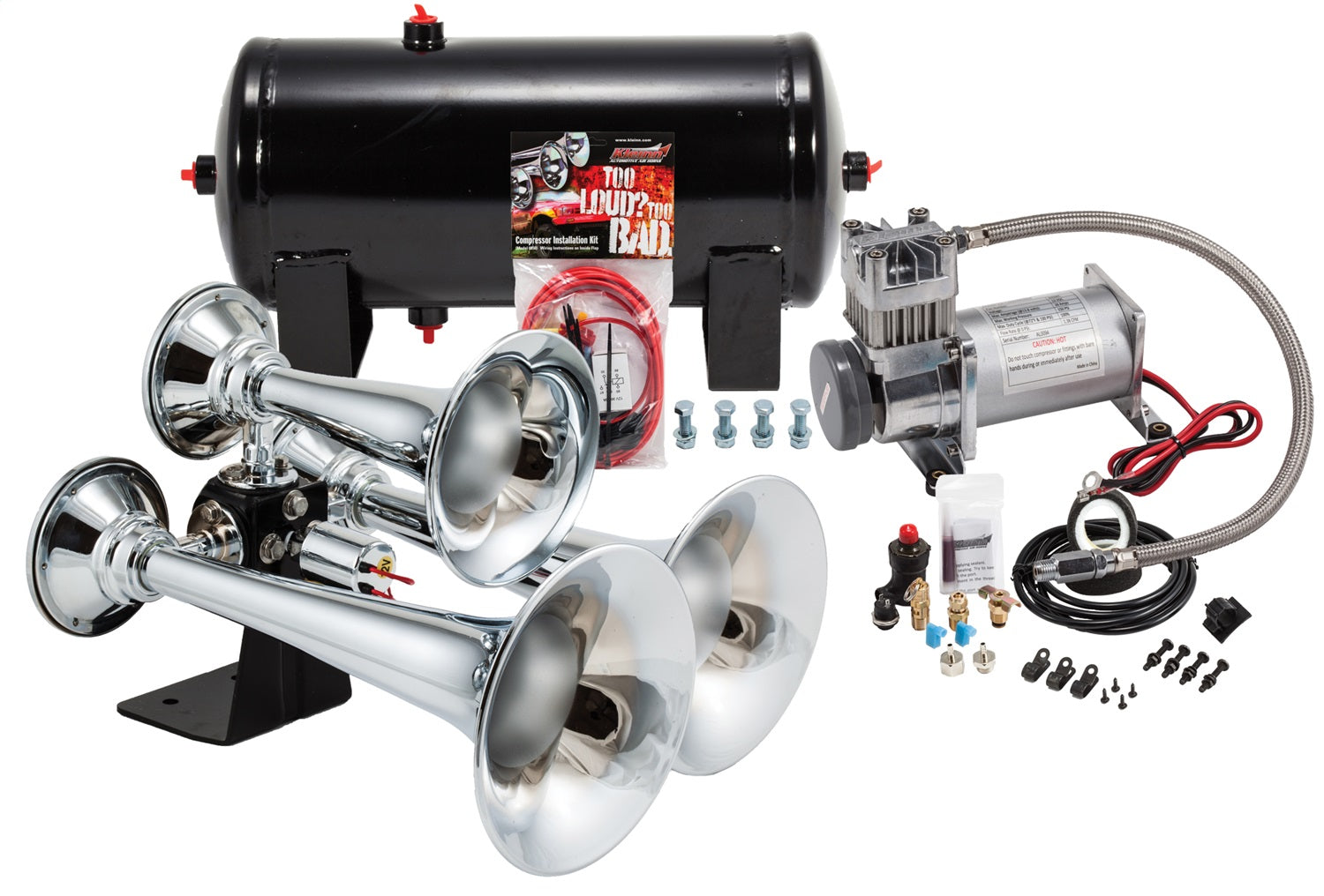 Kleinn Automotive Air Horns HK6 Pro Blaster™ Triple Air Horn Kit Kleinn Automotive Air Horns HK6