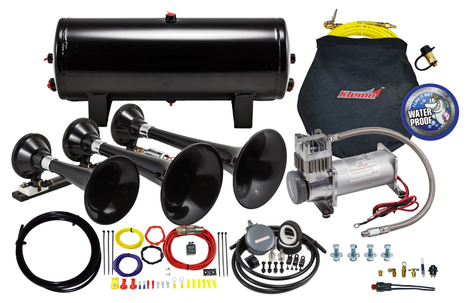 Kleinn Automotive Air Horns HK7 Pro Blaster™ ABS Triple Train Horn Kit Kleinn Automotive Air Horns HK7