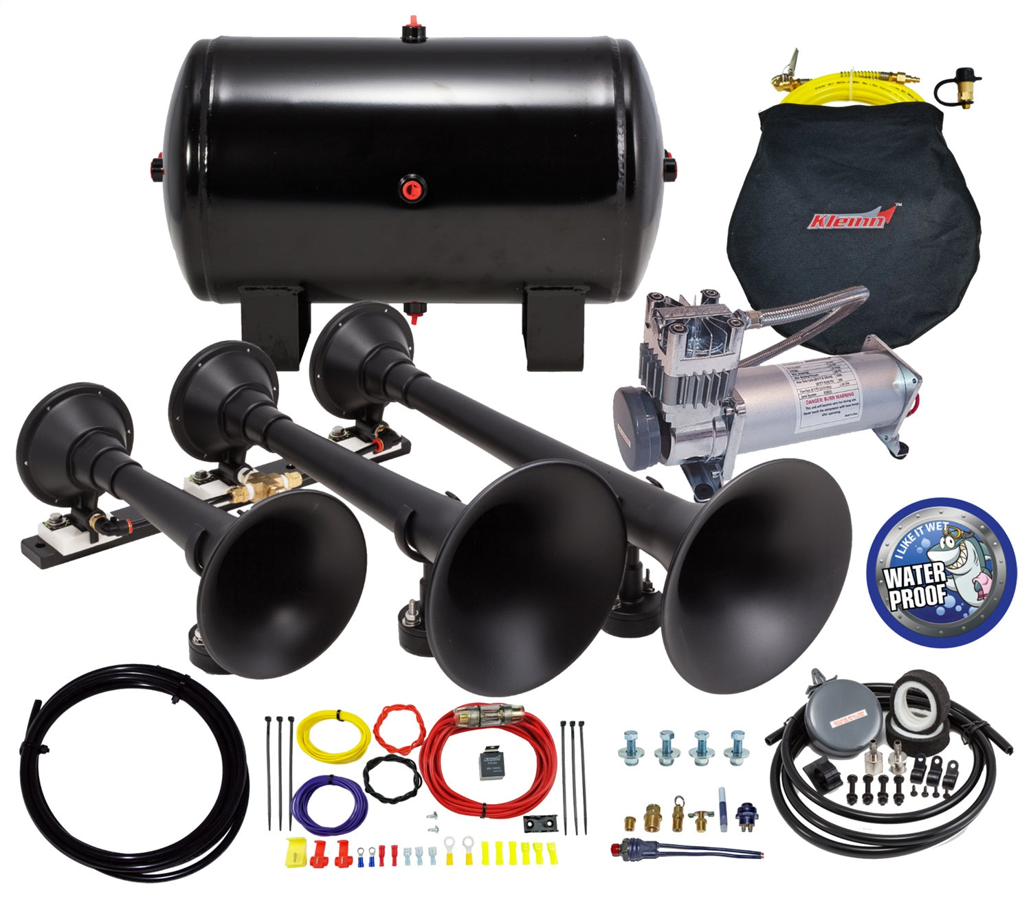 Kleinn Automotive Air Horns HK9 Pro Blaster™ Triple Train Horn Kit Kleinn Automotive Air Horns HK9