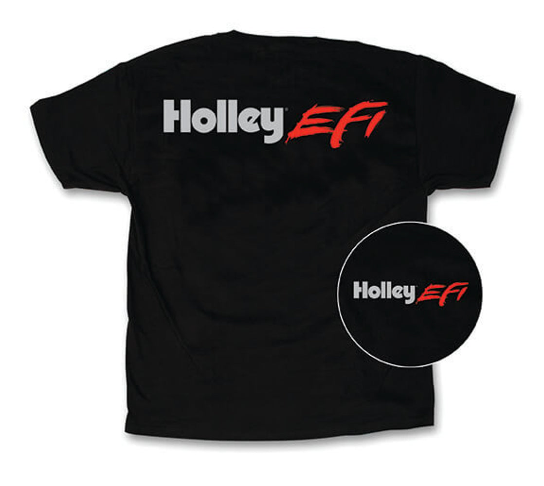 Holley 10044-LGHOL EFI T-Shirt; Holley EFI; Mens; Short Sleeve; Black; Large; Holley 10044-LGHOL