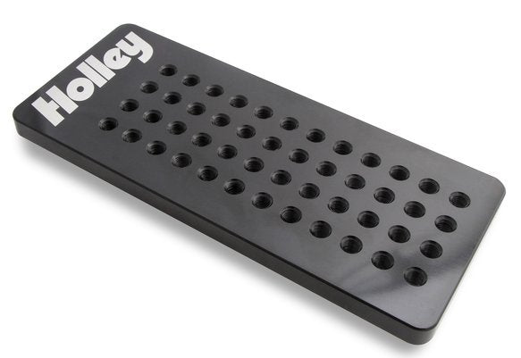Holley 122-220 Carburetor Jet Holder Plate; Black Billet; 48 Jet Capacity; Holley 122-220
