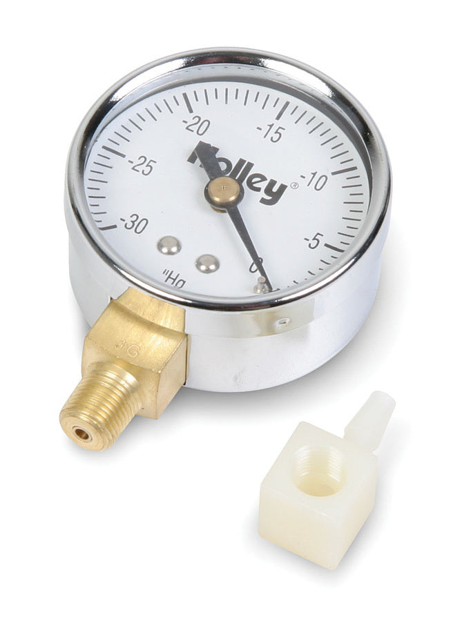 Holley 26-501 Vacuum Gauge; 2 in. Dia.; 0 - 30 in. Hg.; 1/8 in. NPT Brass Fitting; Holley 26-501