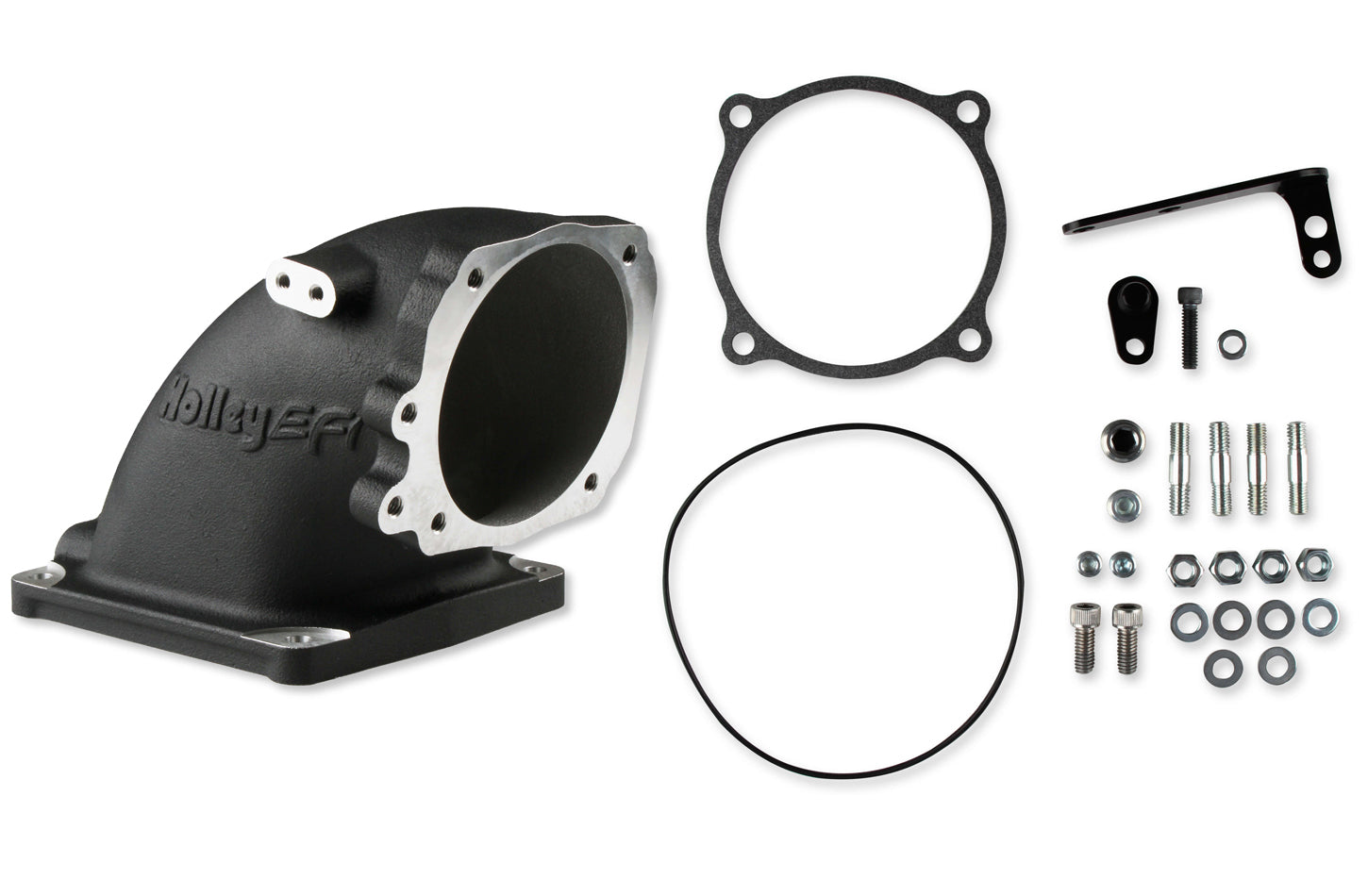 Holley EFI 300-249BK Intake Elbow Ford 5.0L W/4500 TB Flange Black Holley EFI 300-249BK