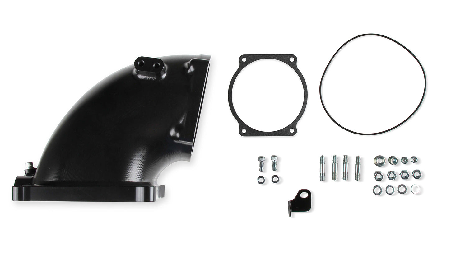 Holley EFI 300-253BK Billet Elbow Kit GM LS to 4500 - Black Holley EFI 300-253BK