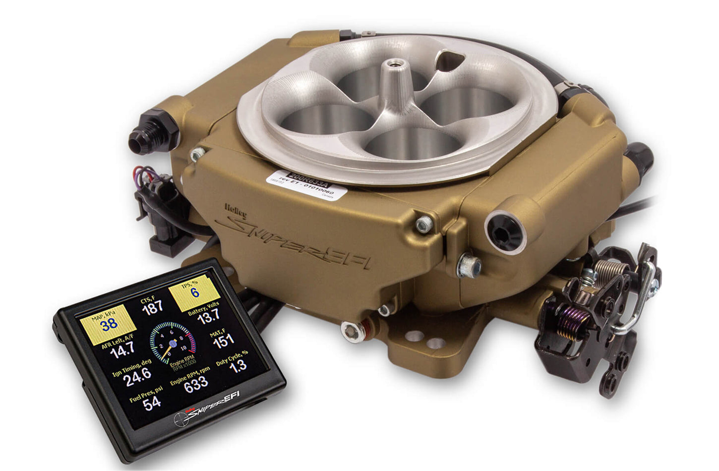 Holley EFI 550-546 Sniper EFI Xflow System 900 CFM Gold Finish Holley EFI 550-546