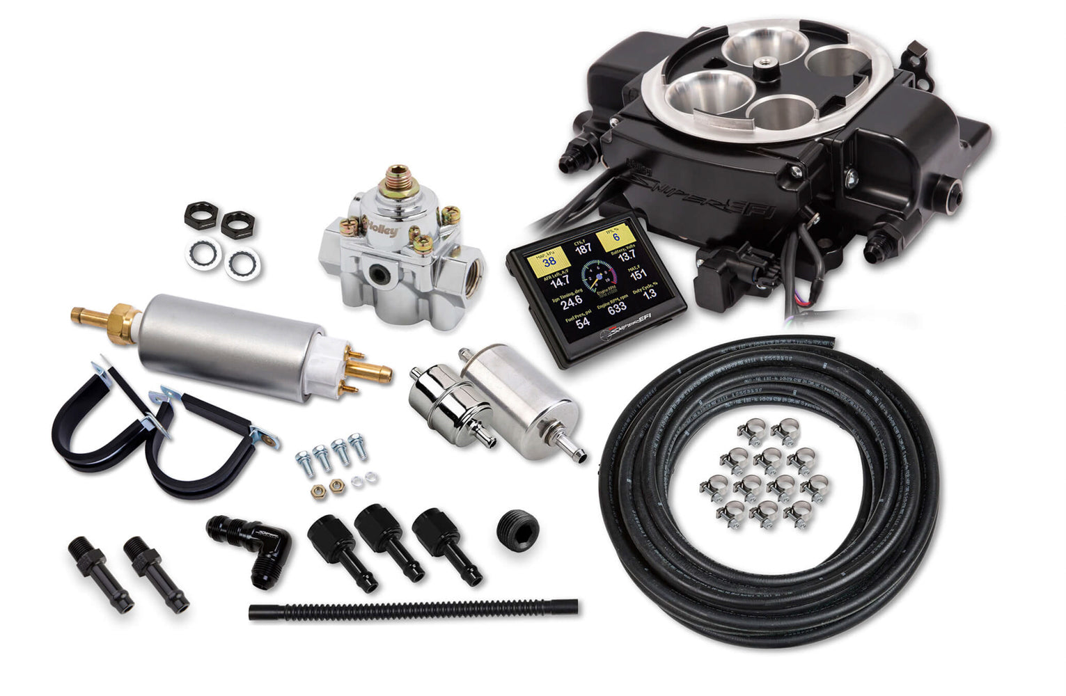 Holley EFI 550-868K Sniper Quadrajet EFI Master Kit - Black Holley EFI 550-868K