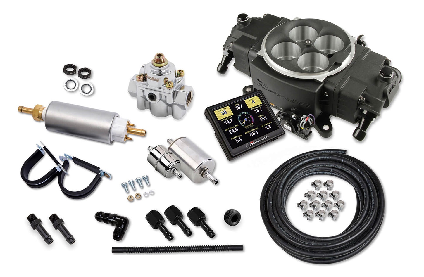 Holley EFI 550-871K Sniper EFI Stealth 4150 Black Finish Master Kit Holley EFI 550-871K