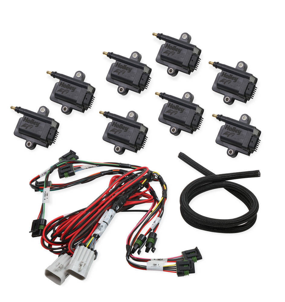 Holley EFI 556-128 Coil-Near-Plug Smart Coil Kit - V8 Big Wire Holley EFI 556-128