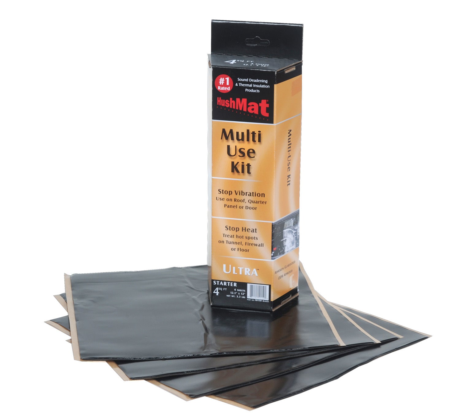 Hushmat 10150 Ultra Starter Kit- 4pc 12in.x11in. Black Hushmat 10150