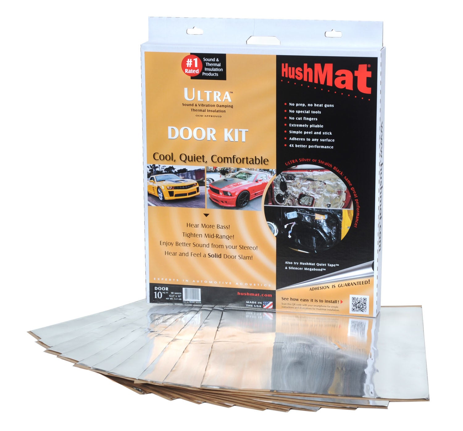 Hushmat 10201 Ultra Door Kit- 10 pc 12in.x12in. Silver Hushmat 10201