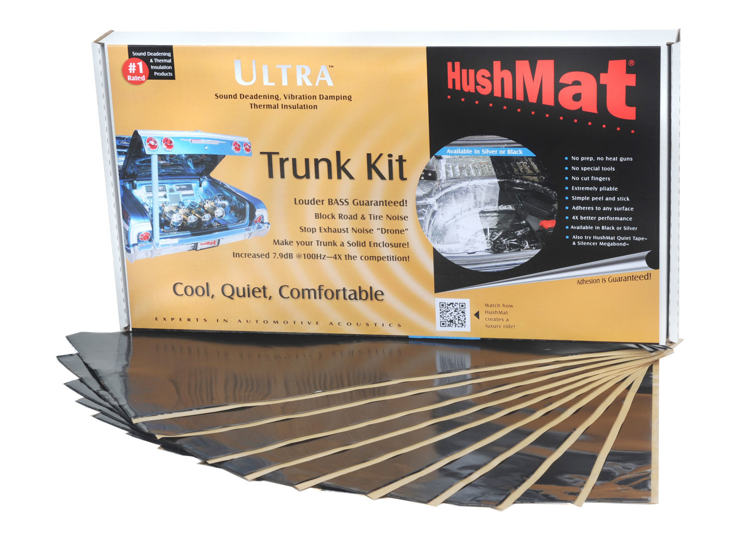 Hushmat 10300 Ultra Trunk Kit- 10 pc 12in.x23in. Black Hushmat 10300