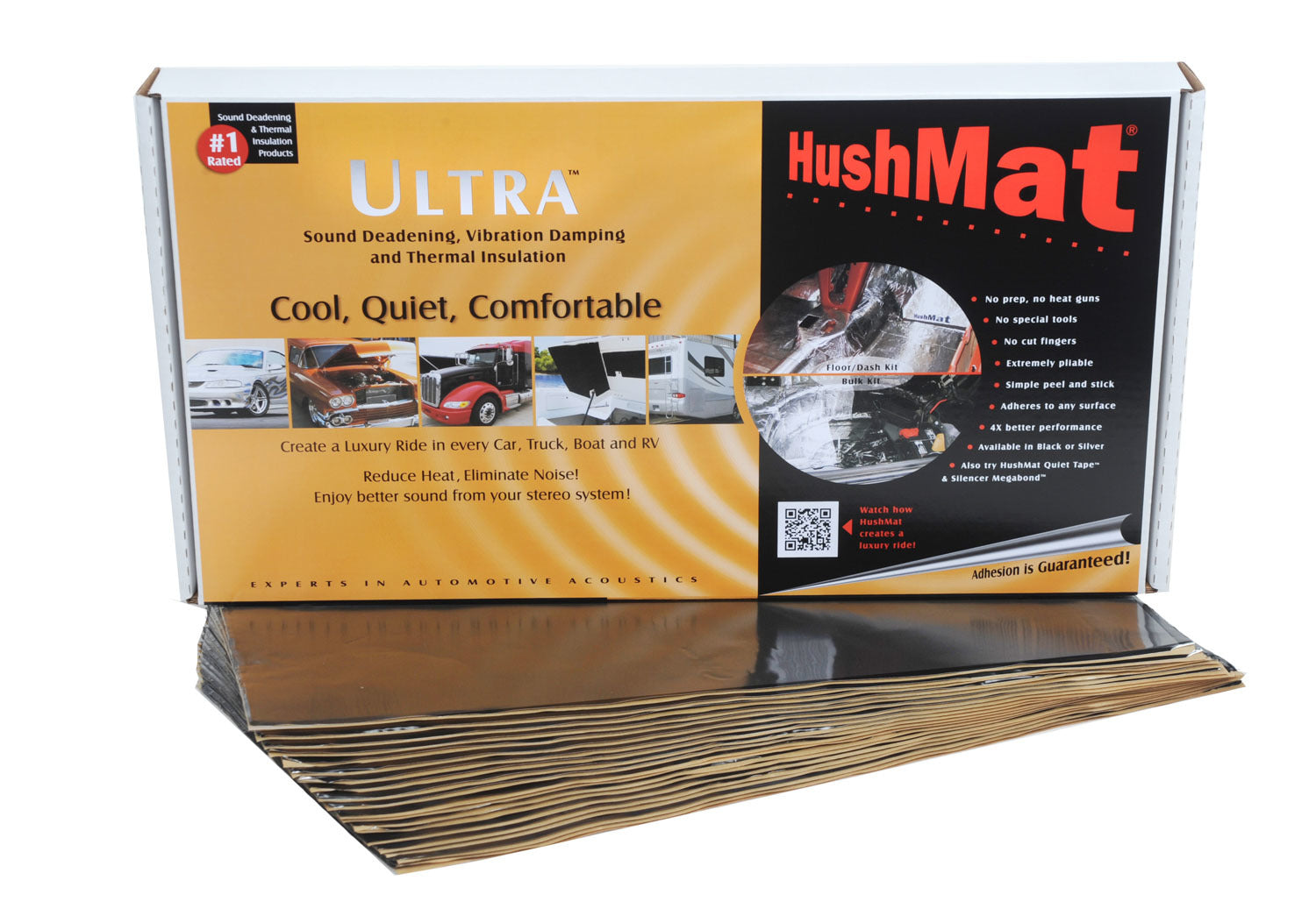 Hushmat 10400 Ultra Floor/Dash Kit- 20 pc 12in.x23in. Black Hushmat 10400