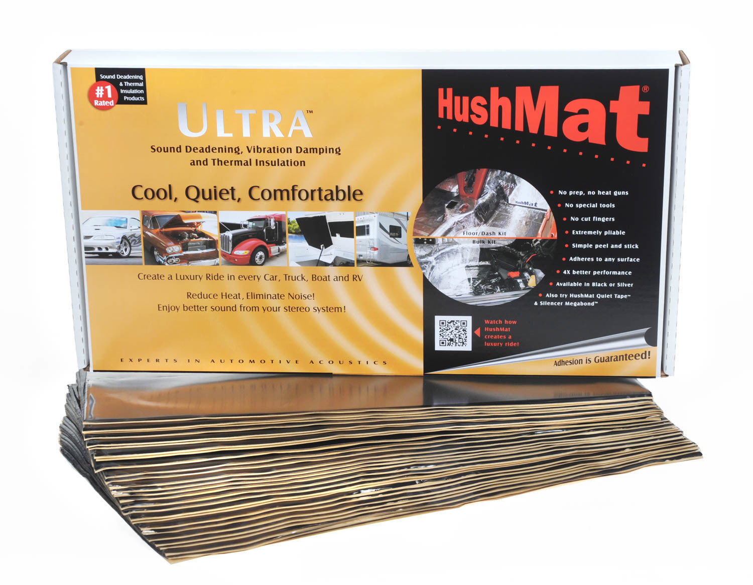 Hushmat 10500 Ultra Bulk Kit- 30 pc 12in.x23in. Black Hushmat 10500