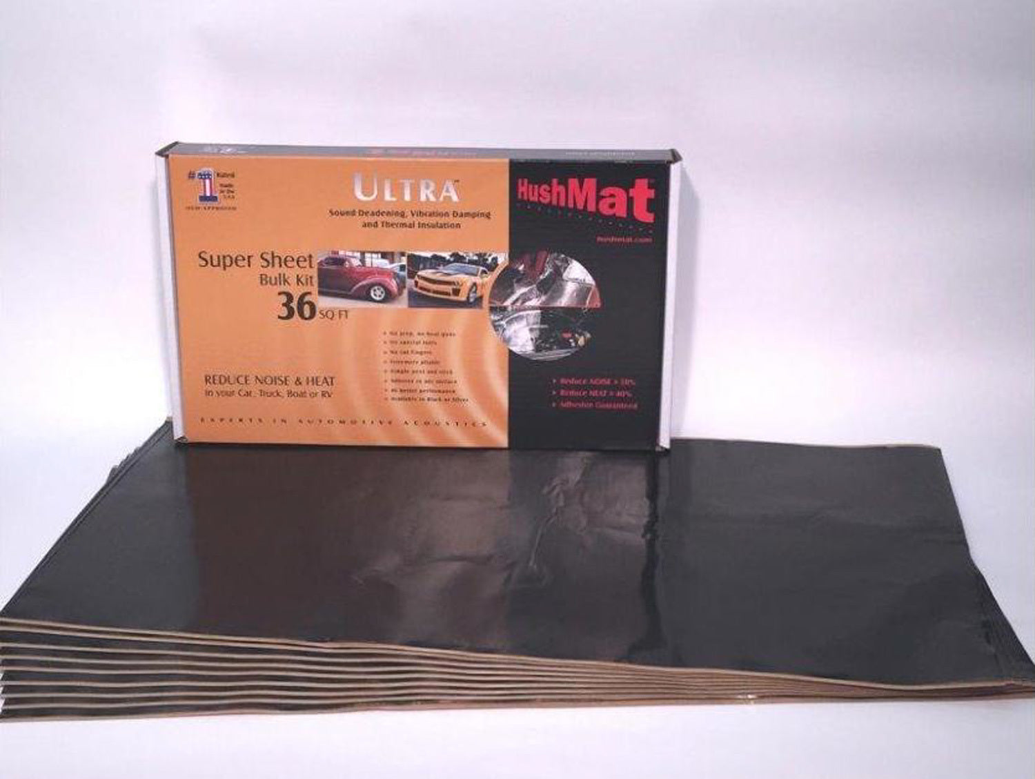 Hushmat 10800 Super Bulk Kit  Contains (9) 18in x 32in Black Hushmat 10800