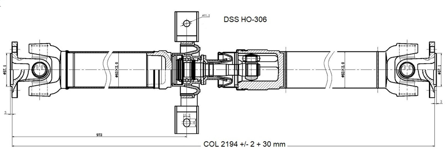 DSS HO-306 Drive Shaft Assembly DSS HO-306