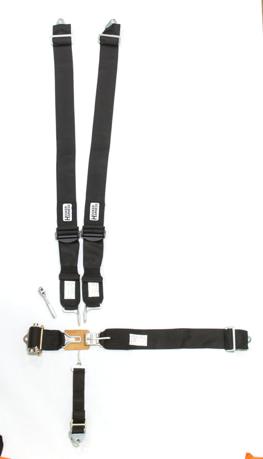 Hooker Harness 51010 5-Pt Harness Alum. LL Ratchet Adj Black Hooker Harness 51010