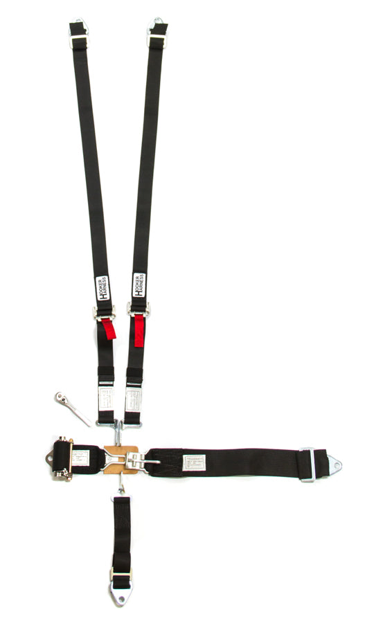 Hooker Harness 51100 5-Pt Harness System Hans LL Ratchet Adj Black Hooker Harness 51100