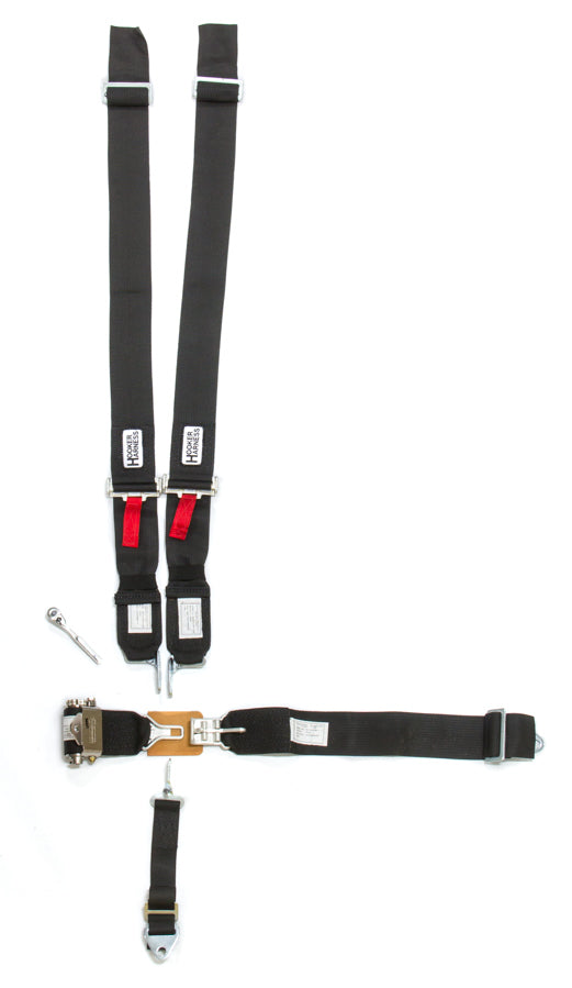 Hooker Harness 52000 5-Pt Harness System LL USD Ratchet Adj Black Hooker Harness 52000