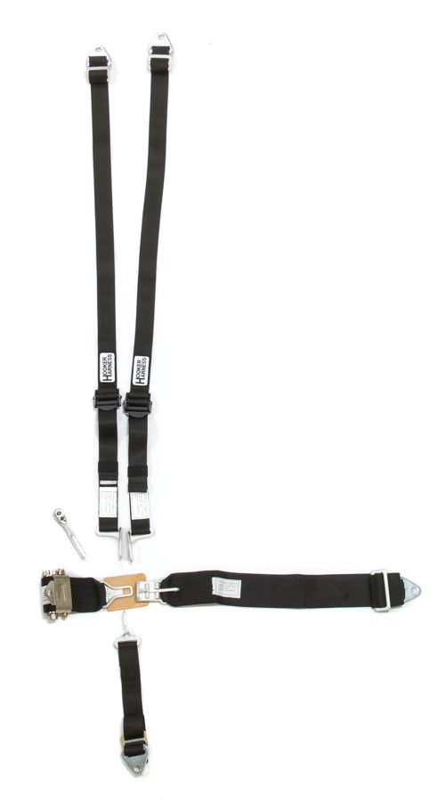 Hooker Harness 52110 5-Pt Harness HANS Alum. LL USD Ratchet Adj Black Hooker Harness 52110