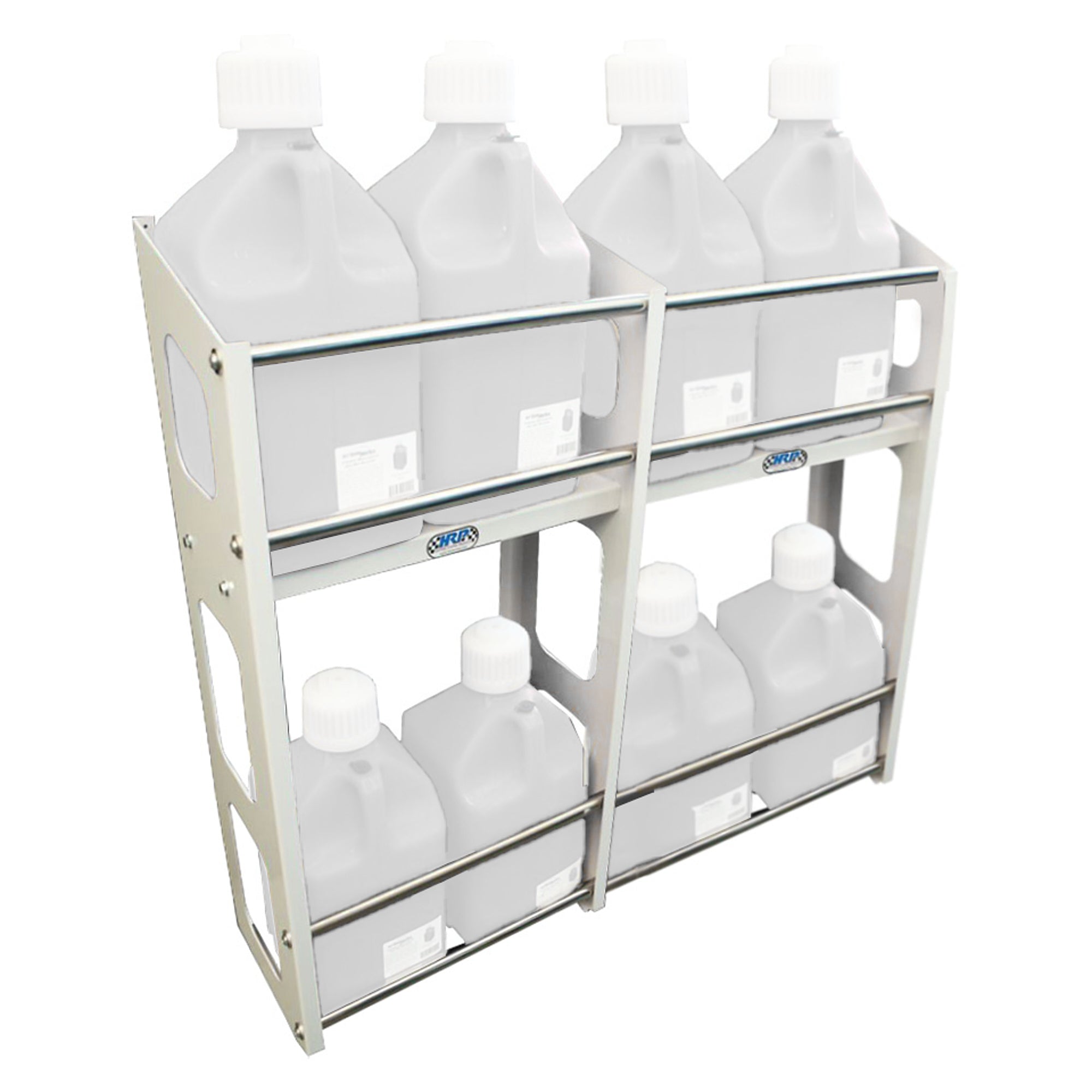Hepner Racing Products HRP6359-8-WHT Jug Rack 8 Position White - Stacker Style Hepner Racing Products HRP6359-8-WHT