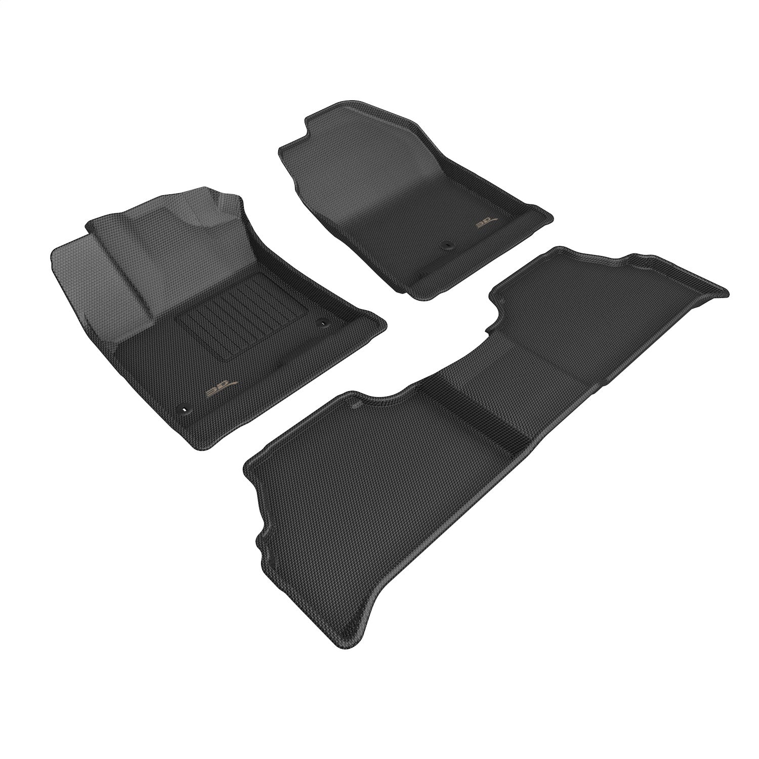 3D MAXpider L1HY13001509 KAGU Floor Mat; Black; 3 pc.; 2 pc. Front Row; 1 pc. 2nd Row; 3D MAXpider L1HY13001509