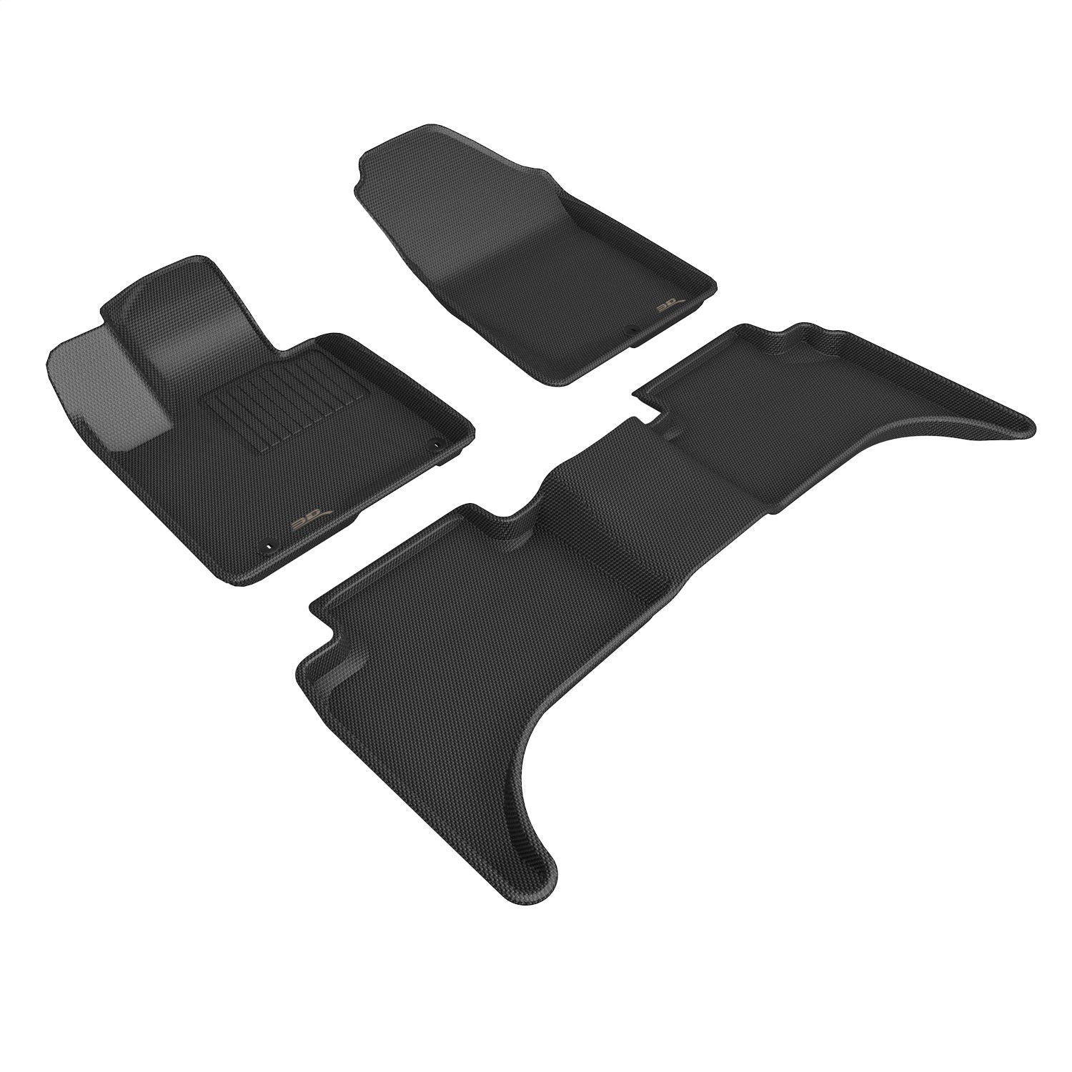 3D MAXpider L1HY11801509 KAGU Floor Mat; Black; 3 pc.; 2 pc. Front Row; 1 pc. 2nd Row; 3D MAXpider L1HY11801509