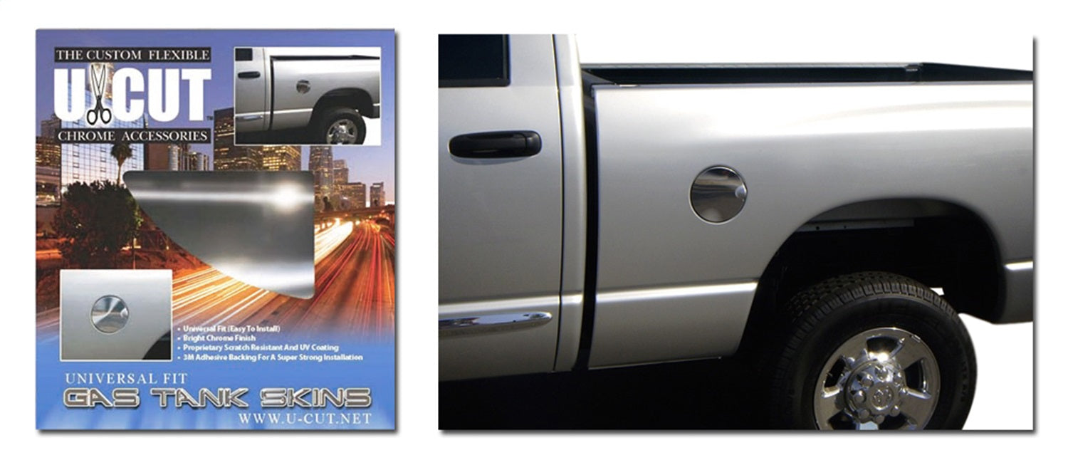 ICI UCUT-GT Proflex U-Cut Chrome Gas Tank Skin; 1 pc.; 8 in. x 8 in. ABS w/Pattern Material; ICI UCUT-GT