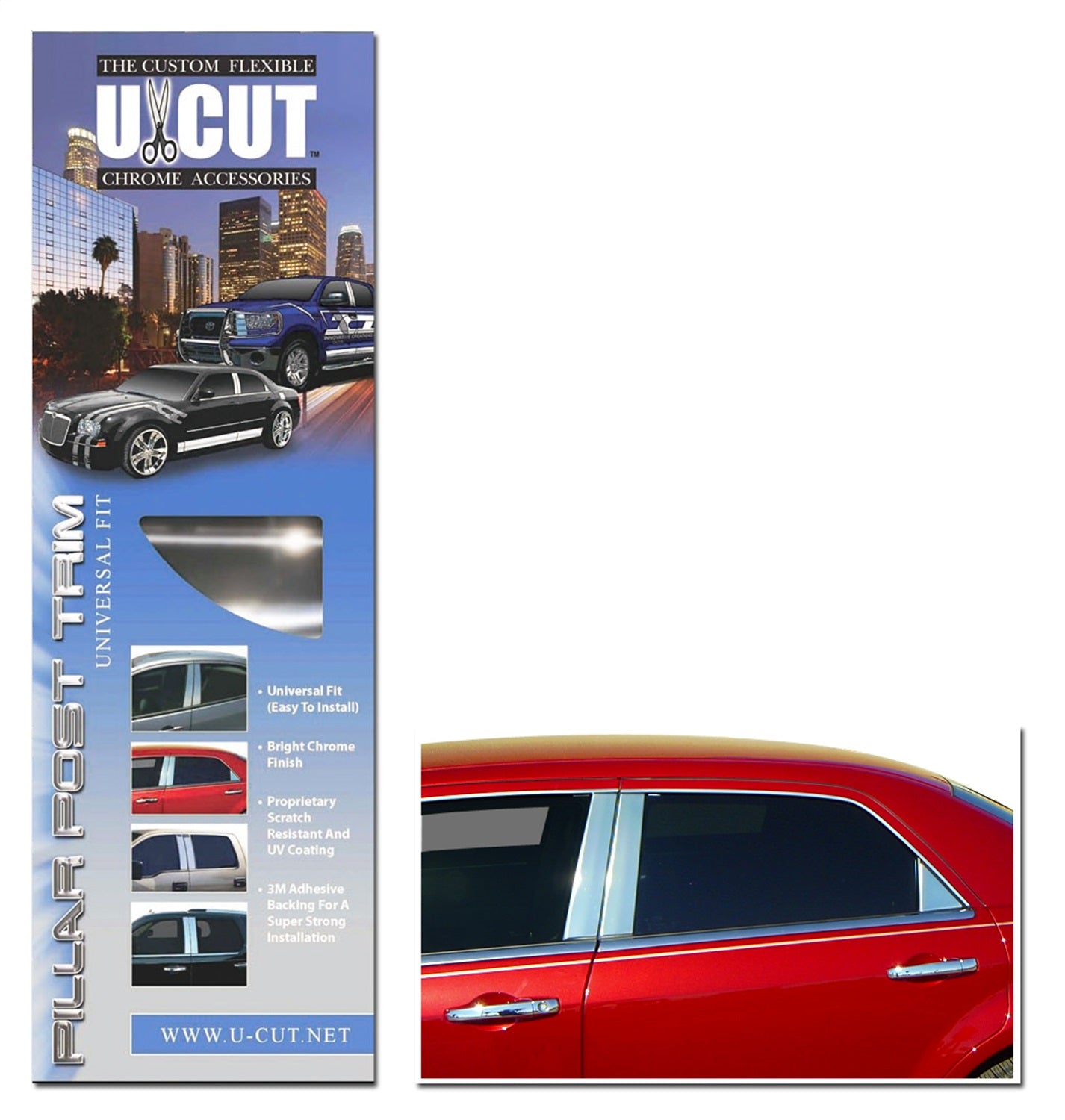 ICI UCUT-PP Proflex U-Cut Chrome Pillar Post; 5 pc.; 5 in. x 24 in. ABS w/Pattern Material; ICI UCUT-PP