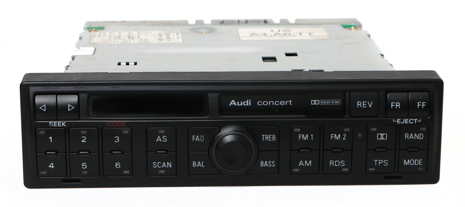 1 Factory Radio 638-57386-NOA AM FM Radio Cassette Player; Remanufactured; Black; OE Part Number: 8N0035186A; 1 Factory Radio 638-57386-NOA