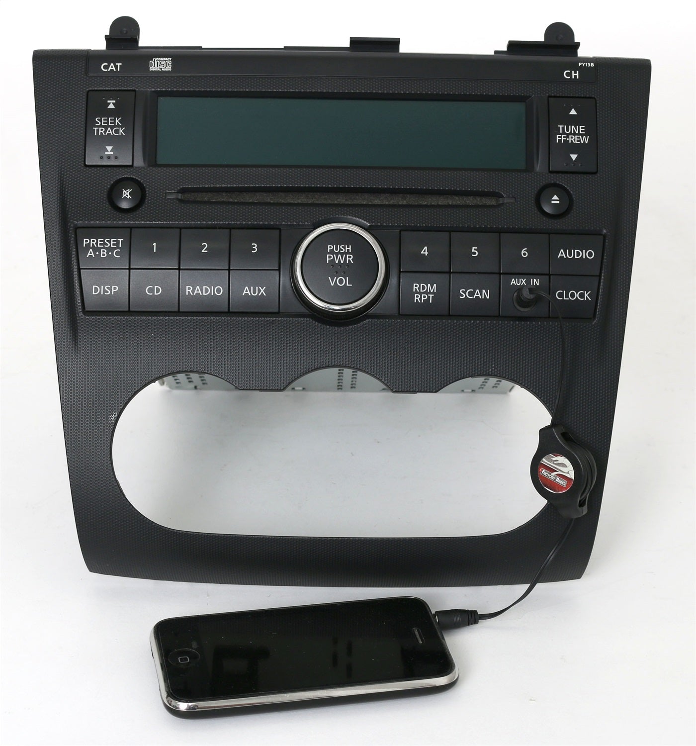 1 Factory Radio 638-50476-D4 AM FM Radio CD Player; Remanufactured; Black; OE Part Number: 28185JA000; 1 Factory Radio 638-50476-D4