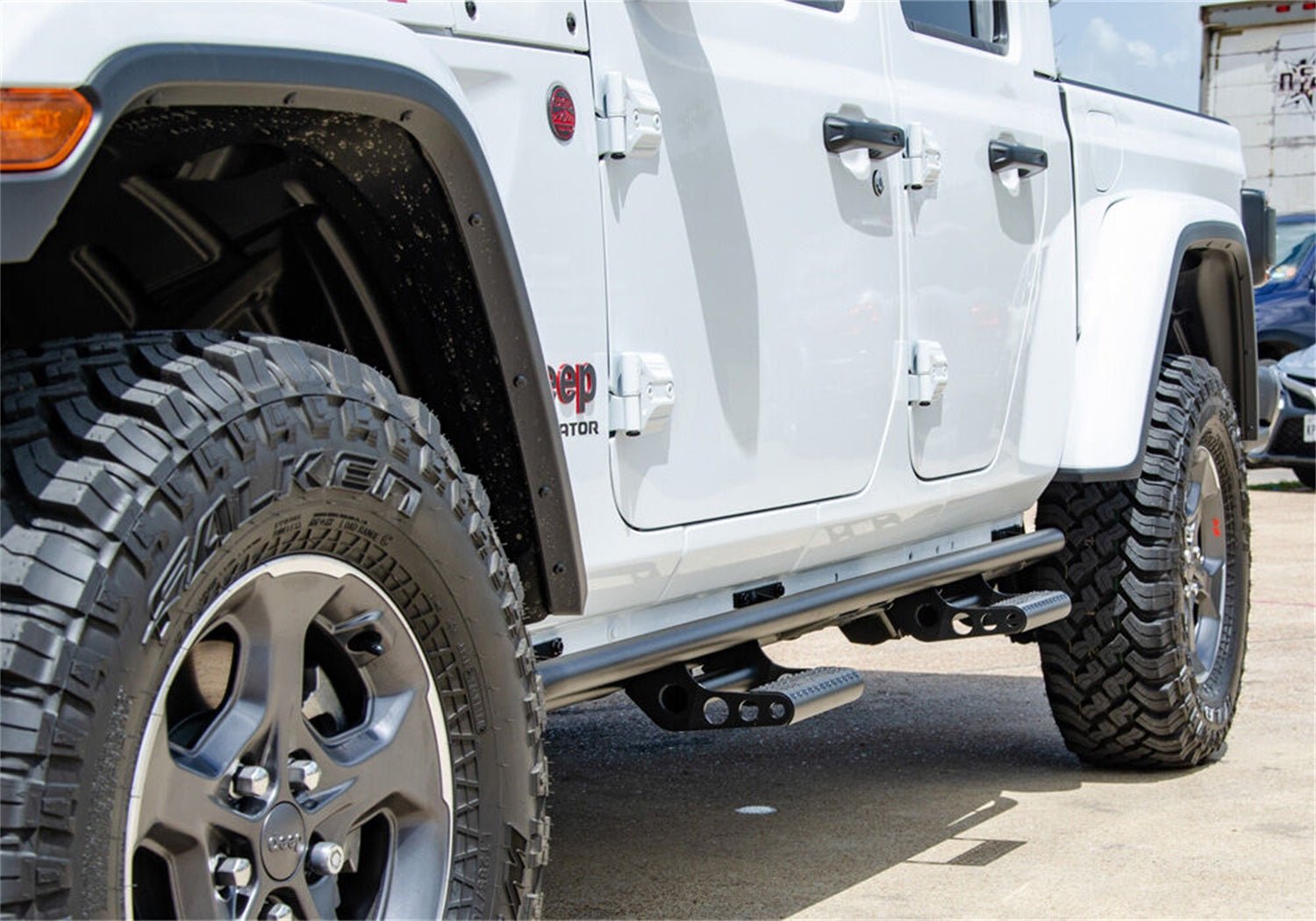 N-Fab J194TRKRS4 RKR Step Sys-Full Len (1 Stp Mnts/1 Stp)-20-22 Gladiator JT 4Dr-TX Blk N-Fab J194TRKRS4