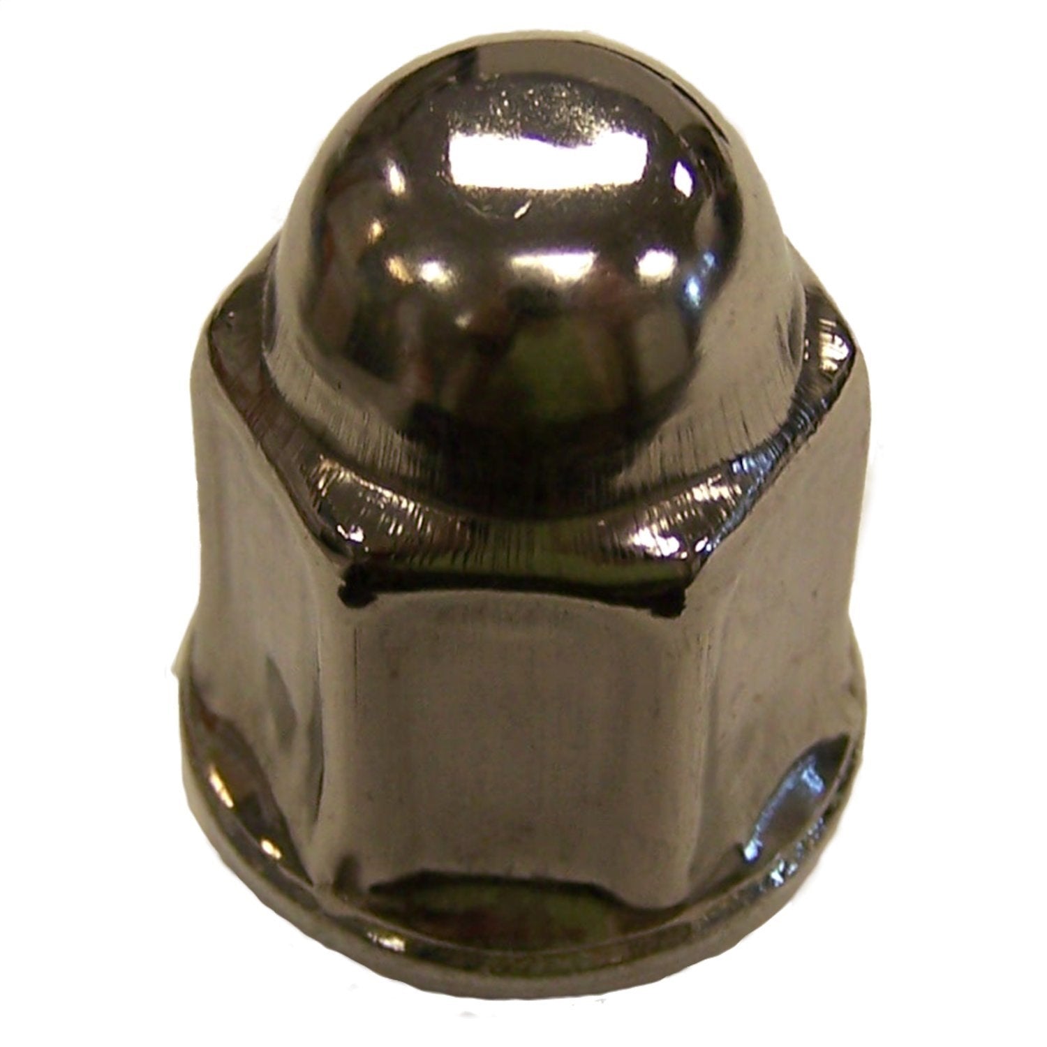 Crown Automotive Jeep Replacement J4006956 Wheel Lug Nut; 1/2 in. x 20 Thread Size; Stainless Capped Lug Nut; Crown Automotive Jeep Replacement J4006956