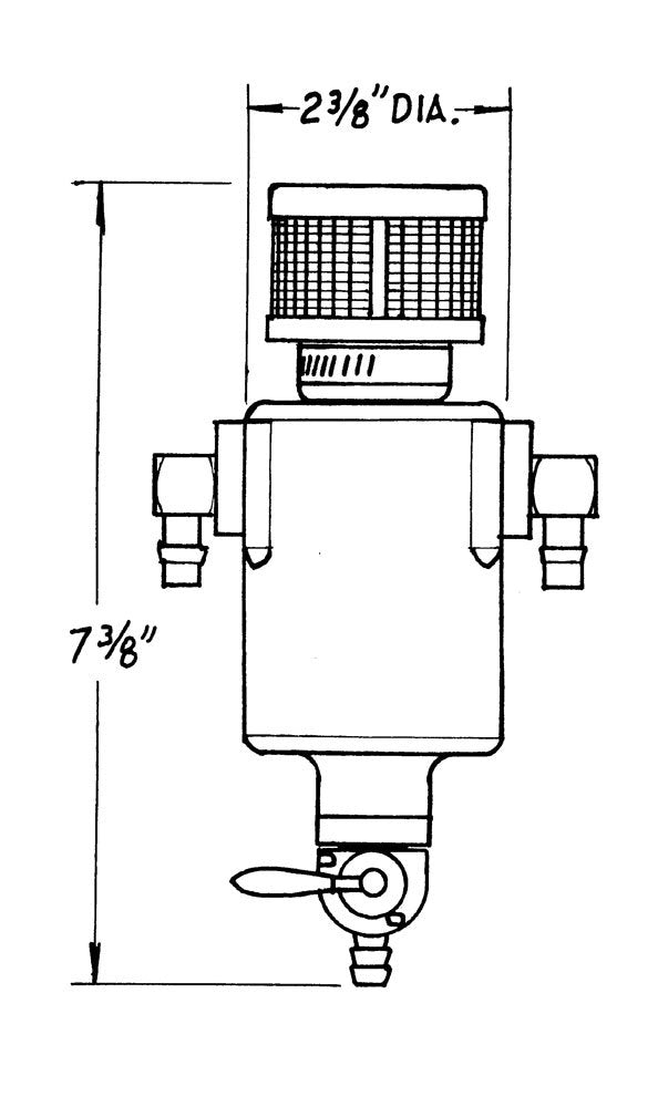 JAZ Products 605-375-01 Mini-Breather Tank w/3/8in Fittings JAZ Products 605-375-01