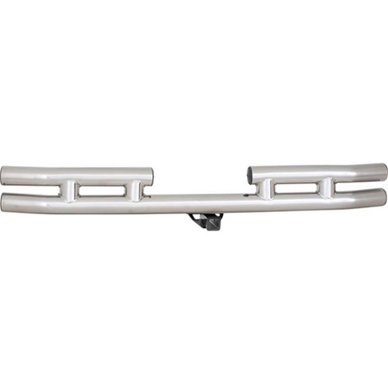 Rear Bumper; w/Hitch; Stainless Steel; No Drill Installation; Smittybilt JB48-RHS
